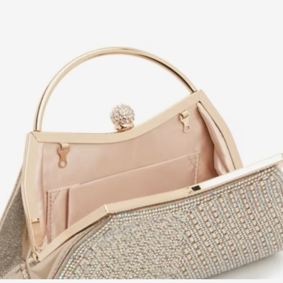 NWT Kelly & Katie Libby Gold Crystal Evening Clutch Bag - Picture 3 of 4